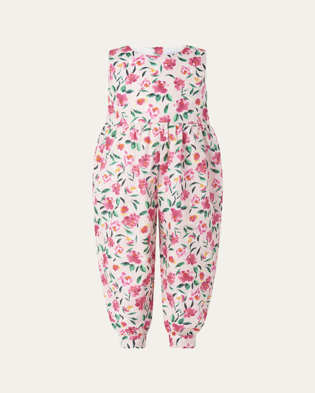 Girl's Posy Floral Sleeveless Jumpsuit, Size 2-